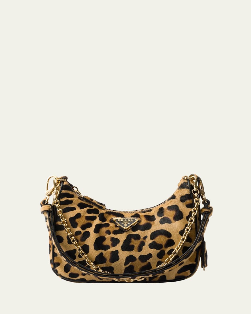Mini Leopard Calf Hair Shoulder Bag